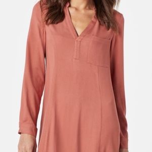 SHOEDAZZLE SHIFT ROLL-TAB SHIRT DRESS